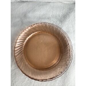 Vtg Arcoroc France 7.75" Salad Luncheon Plates Pink Rosaline Swirl Set Of 4